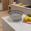 白色带黑黄花纹陶瓷碗 家用餐具盛饭碗简约北欧风 Application Scenario